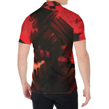 Red Sunset Samurai Print Men's Shirt