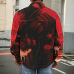 Red Sunset Samurai Print Men's Shirt Jacket