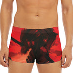 Red Sunset Samurai Print Men's Short Boxer Briefs
