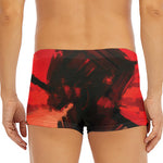 Red Sunset Samurai Print Men's Short Boxer Briefs
