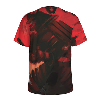 Red Sunset Samurai Print Men's Sports T-Shirt