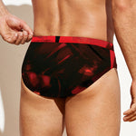 Red Sunset Samurai Print Men's Swim Briefs