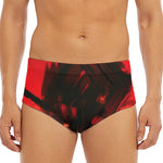 Red Sunset Samurai Print Men's Triangle Swim Briefs