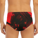 Red Sunset Samurai Print Men's Triangle Swim Briefs