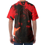Red Sunset Samurai Print Men's Velvet T-Shirt