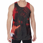 Red Sunset Samurai Print Men's Velvet Tank Top