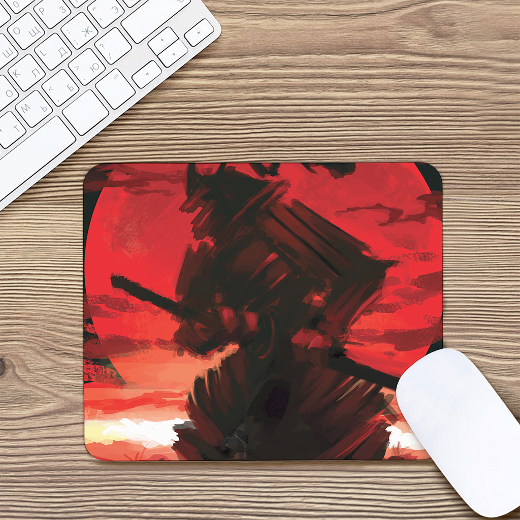Red Sunset Samurai Print Mouse Pad
