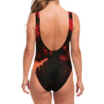 Red Sunset Samurai Print One Piece Swimsuit