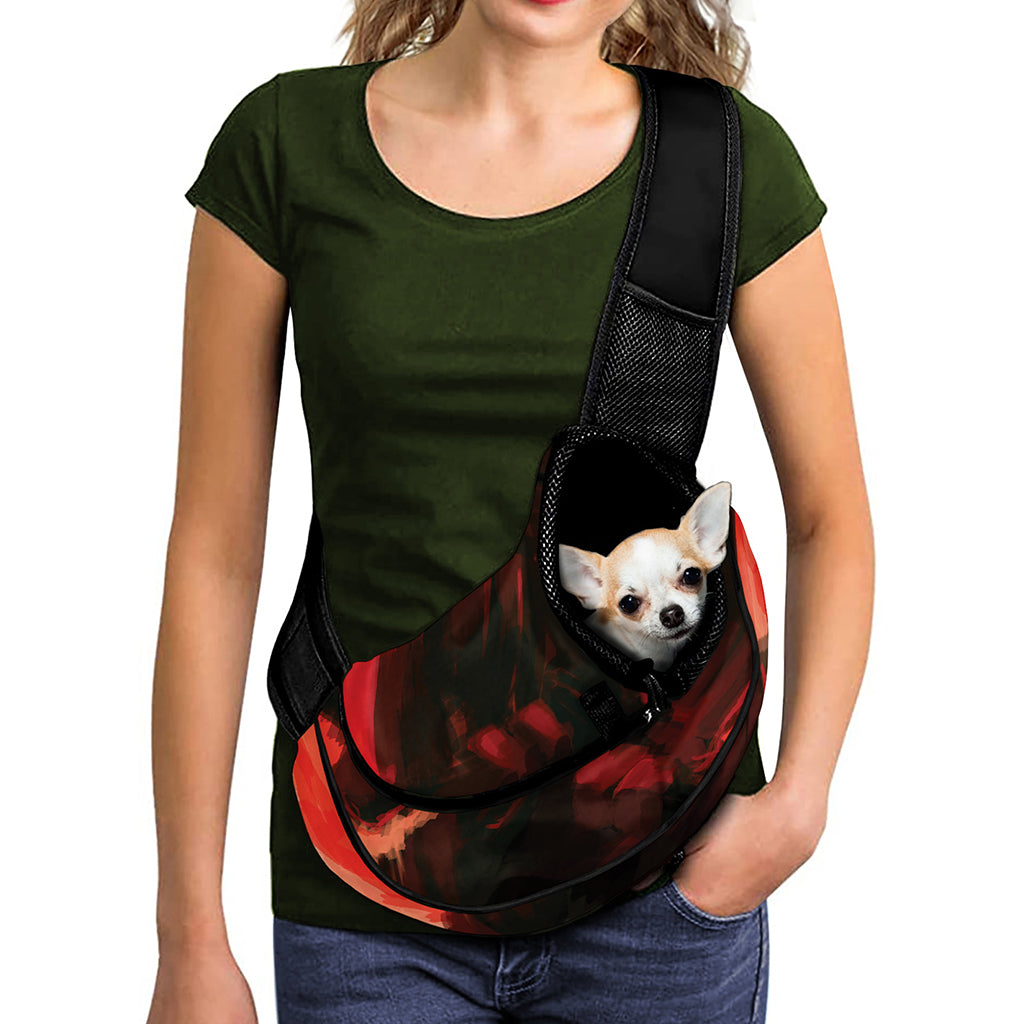 Red Sunset Samurai Print Pet Sling Carrier