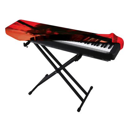 Red Sunset Samurai Print Piano Keyboard Cover