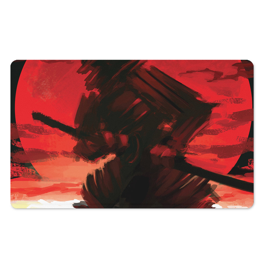 Red Sunset Samurai Print Polyester Doormat