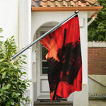 Red Sunset Samurai Print Polyester Flag