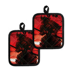 Red Sunset Samurai Print Pot Holders