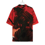 Red Sunset Samurai Print Rayon Hawaiian Shirt