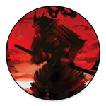 Red Sunset Samurai Print Round Floor Mat