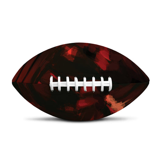 Red Sunset Samurai Print Rugby Ball