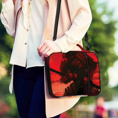 Red Sunset Samurai Print Shoulder Strap Bible Bag