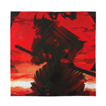 Red Sunset Samurai Print Silk Bandana