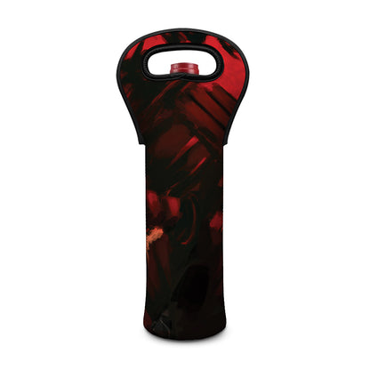 Red Sunset Samurai Print Single Neoprene Wine Tote