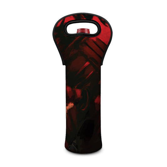 Red Sunset Samurai Print Single Neoprene Wine Tote
