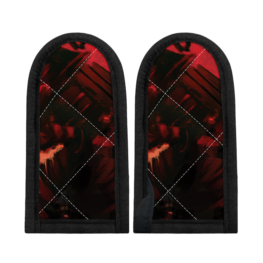Red Sunset Samurai Print Skillet Handle Cover