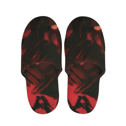 Red Sunset Samurai Print Slippers