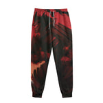 Red Sunset Samurai Print Sweatpants