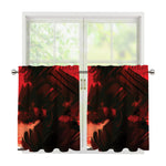Red Sunset Samurai Print Tier Curtains