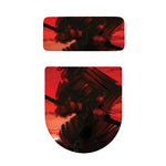 Red Sunset Samurai Print Toilet Lid And Tank Cover Set