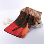 Red Sunset Samurai Print Towel