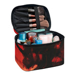 Red Sunset Samurai Print Travel Makeup Bag