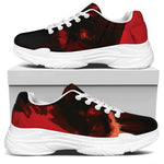 Red Sunset Samurai Print White Chunky Shoes