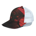 Red Sunset Samurai Print White Mesh Trucker Cap