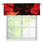 Red Sunset Samurai Print Window Valance
