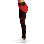 Red Sunset Samurai Print Women's Leggings