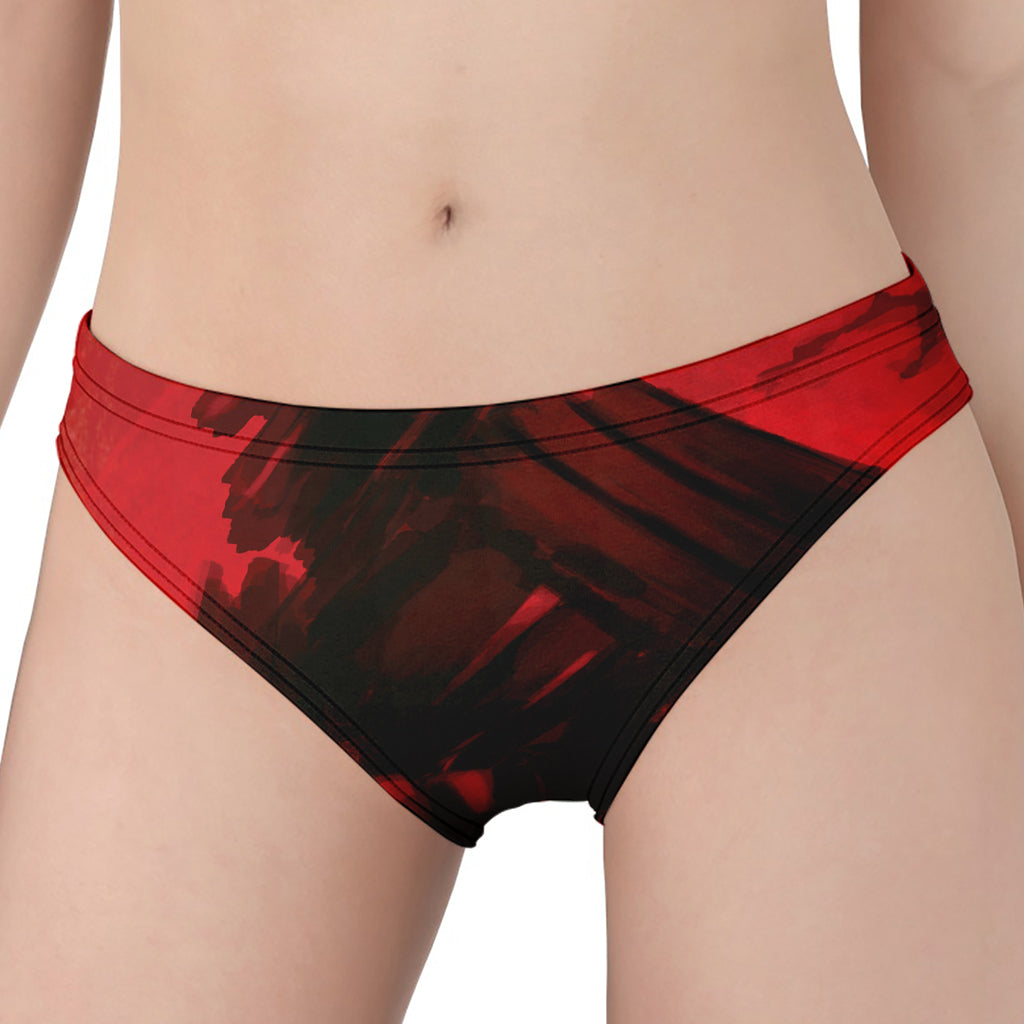 Red Sunset Samurai Print Women's Panties