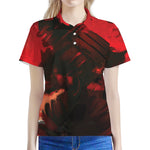 Red Sunset Samurai Print Women's Polo Shirt