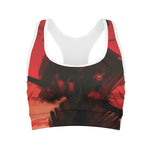 Red Sunset Samurai Print Women's Sports Bra