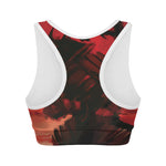 Red Sunset Samurai Print Women's Sports Bra
