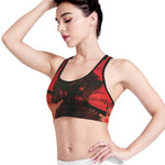 Red Sunset Samurai Print Women's Sports Bra