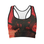 Red Sunset Samurai Print Women's Sports Bra