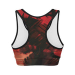 Red Sunset Samurai Print Women's Sports Bra