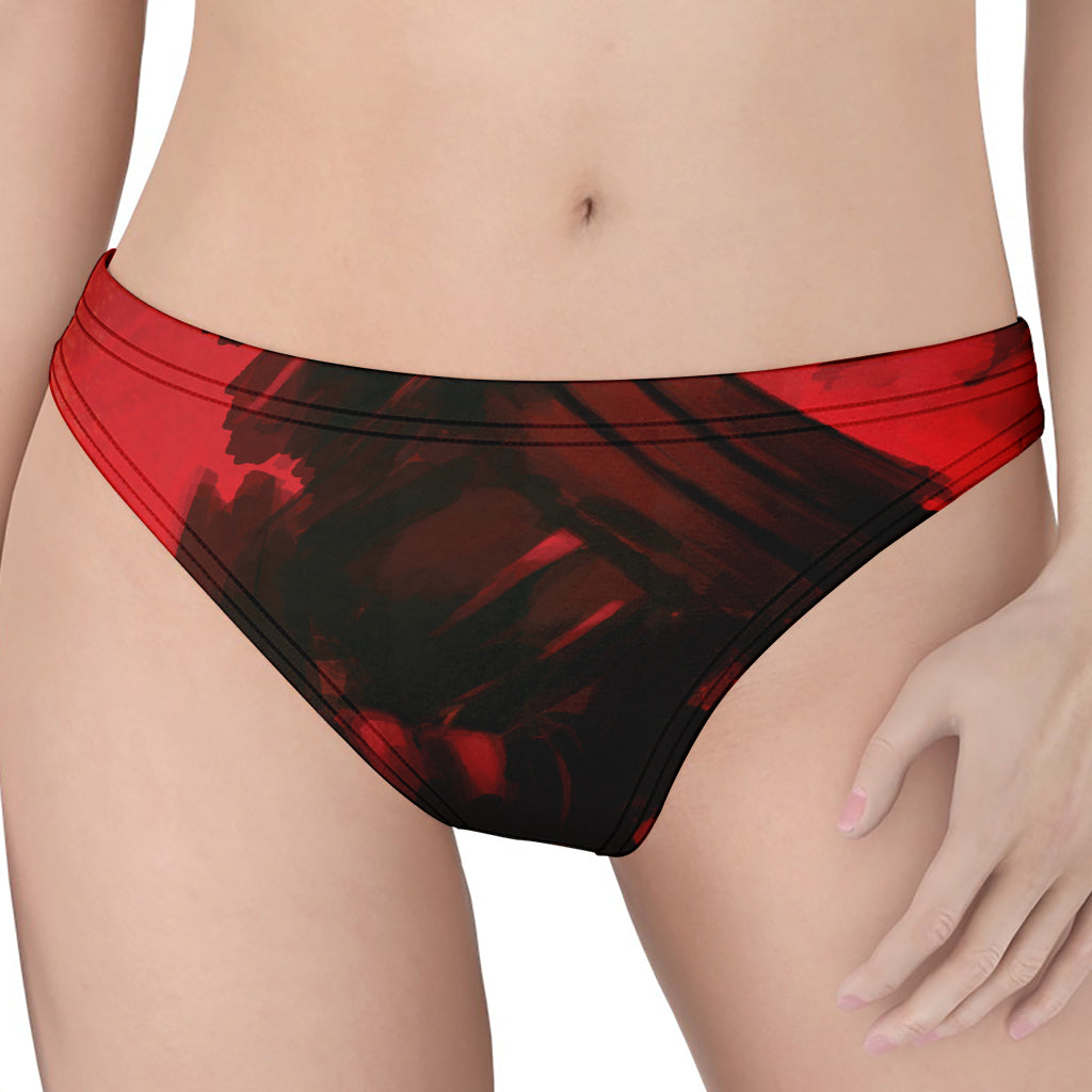 Red Sunset Samurai Print Women's Thong