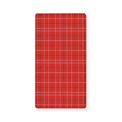 Red Tattersall Pattern Print Baby Crib Sheet