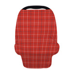 Red Tattersall Pattern Print Baby Seat Cover