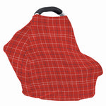 Red Tattersall Pattern Print Baby Seat Cover