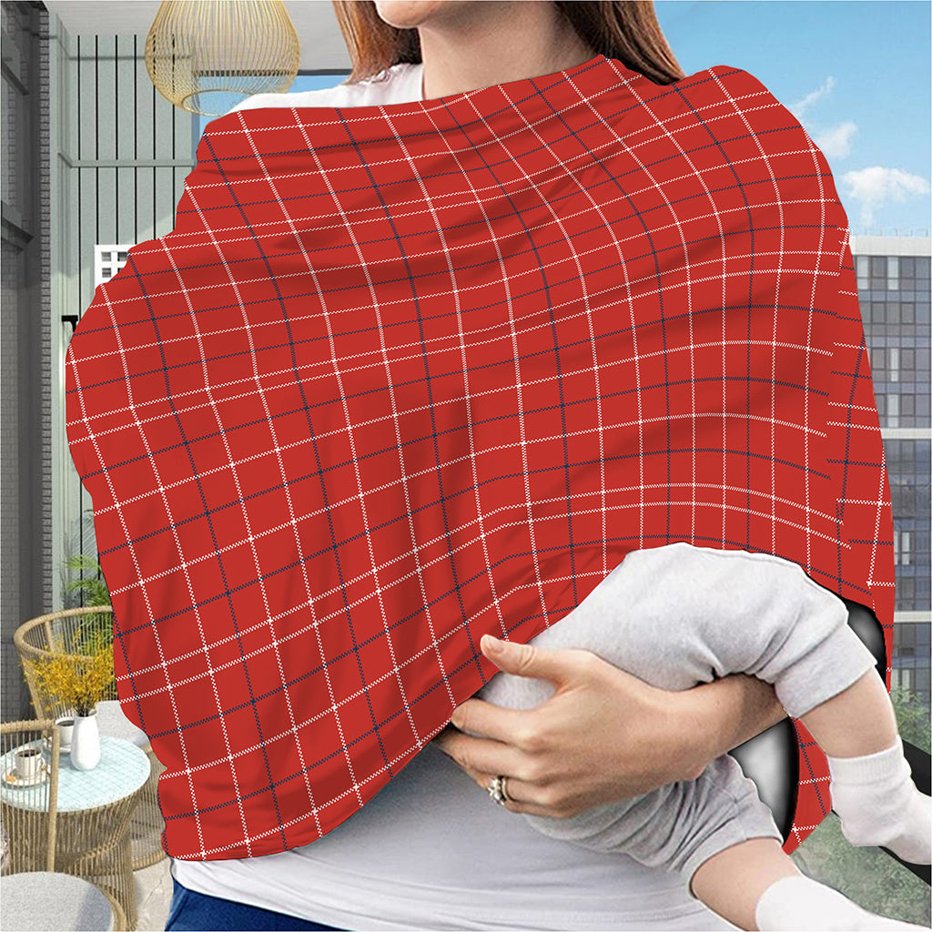 Red Tattersall Pattern Print Baby Seat Cover