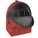 Red Tattersall Pattern Print Backpack