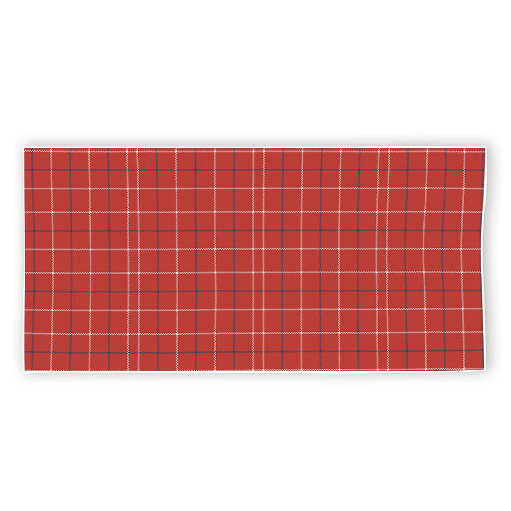 Red Tattersall Pattern Print Beach Towel