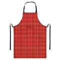 Red Tattersall Pattern Print Bib Apron With Pocket